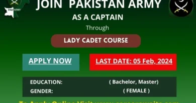 Join Pak Army as Captain – Lady Cadet Course 24