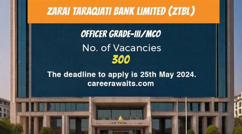 Officer Grade-III/MCO Zarai Taraqiati Bank Limited (ZTBL)