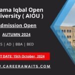 AIOU Autumn 2024 admissions