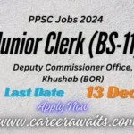 Junior Clerk (BS-11) job at Deputy Commissioner Office, Khushab - Apply Now