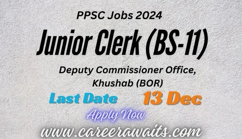 Junior Clerk (BS-11) job at Deputy Commissioner Office, Khushab - Apply Now